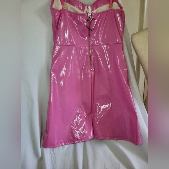 Sugar Thrillz Pink Dress Dolls Kill Barbiecore Faux leather XS - Picture 11 of 16